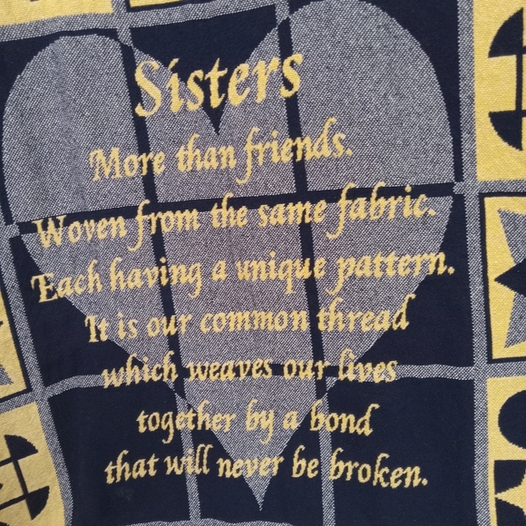 SISTERS Tapestry Throw Blanket Geometric 47x 55 Wall Decor - Picture 7 of 7